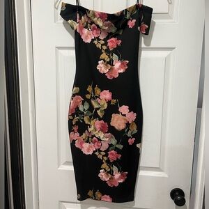 Windsor Off the Shoulder Floral Bodycon Dress